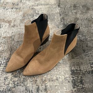 Halogen Camel and Black Ankle Booties